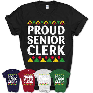 Proud Senior Clerk Africa Pride Black History Month T-Shirt