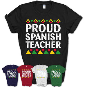 Proud Spanish Teacher Africa Pride Black History Month T-Shirt