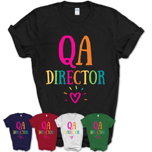 Qa Director Rainbow Lettering Heart Shirt, Employee Appreciation Gifts