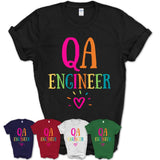 Qa Engineer Rainbow Lettering Heart Shirt, Employee Appreciation Gifts