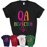 Qa Inspector Rainbow Lettering Heart Shirt, Employee Appreciation Gifts