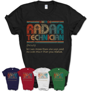 Radar Technician Definition Vintage Retro Colors Shirt, Coworker Birthday Gift TShirt