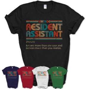 Resident Assistant Definition Vintage Retro Colors Shirt, Coworker Birthday Gift TShirt