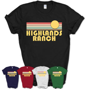 Retro Highlands Ranch Colorado Sunset Shirt Vintage Colors