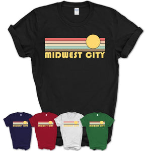 Retro Midwest City Oklahoma Sunset Shirt Vintage Colors