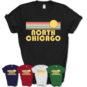 Retro North Chicago Illinois Sunset Shirt Vintage Colors