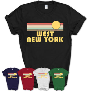Retro West New York New Jersey Sunset Shirt Vintage Colors