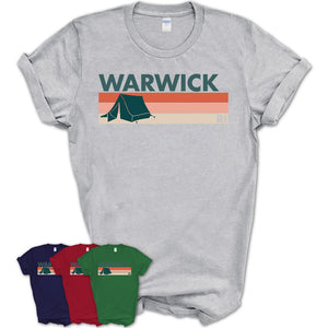 Rhode Island Warwick Camping Shirt for Family Teammates Vintage Retro Colors