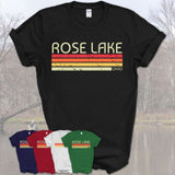 Rose Lake Ohio Funny Fishing Camping Summer Retro Gift T-Shirt