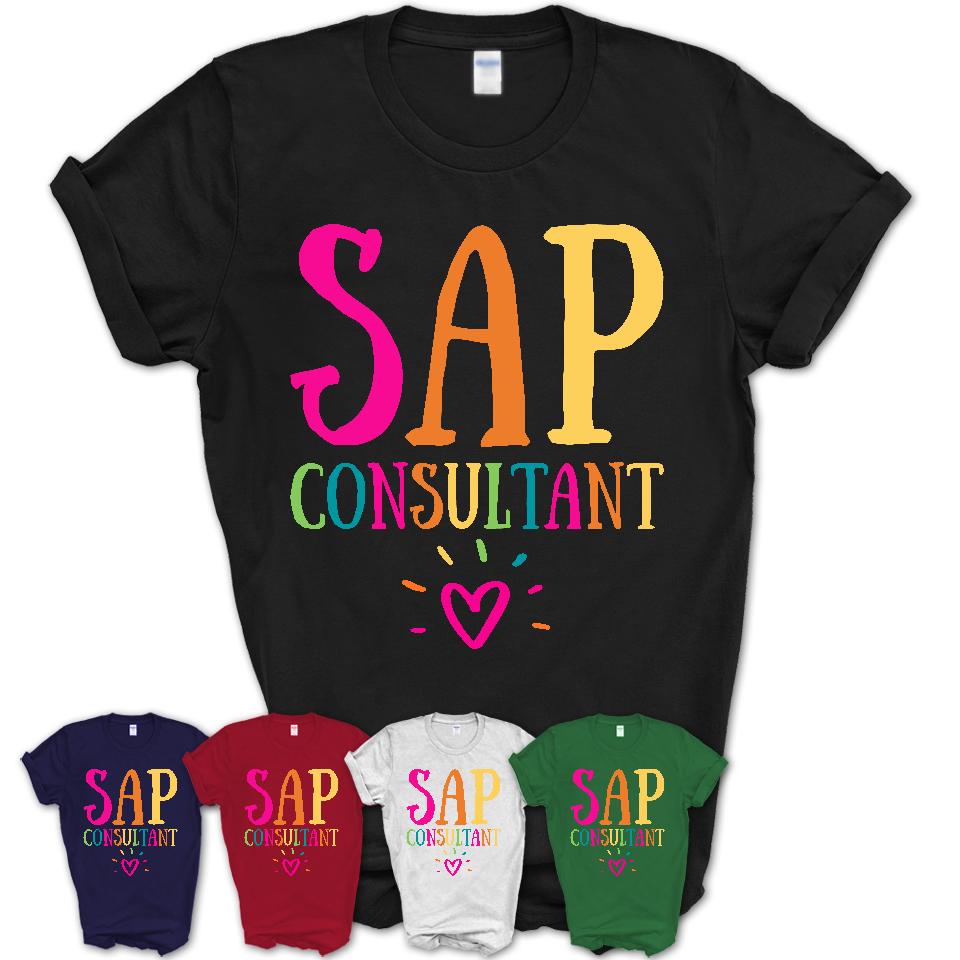 Sap Consultant Rainbow Lettering Heart Shirt, Employee Appreciation Gifts