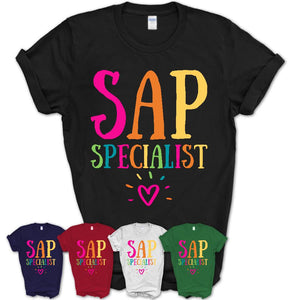 Sap Specialist Rainbow Lettering Heart Shirt, Employee Appreciation Gifts