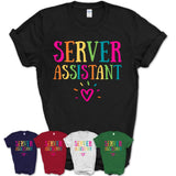 Server Assistant Rainbow Lettering Heart Shirt, Employee Appreciation Gifts