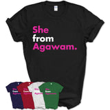 She From Agawam Shirt Massachusetts State Birthday Gift For Her