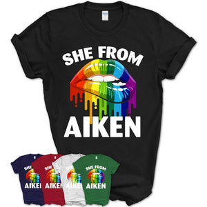 She From Aiken South Carolina T-Shirt LGBT Pride Sexy Lips Gift Shirt