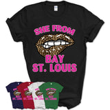 She From Bay St. Louis Mississippi Gift Cheetah Leopard Sexy Lips Shirt