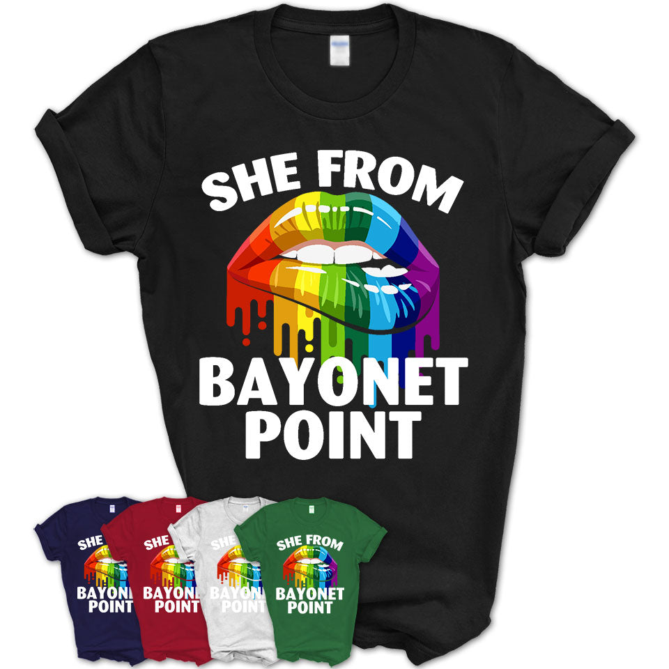 She From Bayonet Point Florida T-Shirt LGBT Pride Sexy Lips Gift Shirt