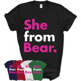 She From Bear Shirt Delaware State Birthday Gift For Her