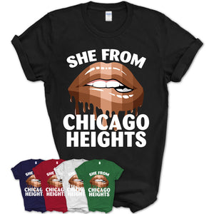 She From Chicago Heights Illinois T-Shirt Black Lives Matter Sexy Lips Girl Shirt