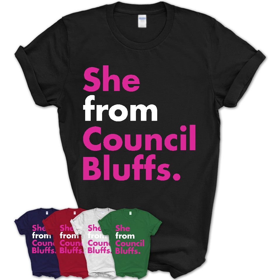 She From Council Bluffs Shirt Iowa State Birthday Gift For Her