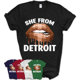 She From Detroit Michigan T-Shirt Black Lives Matter Sexy Lips Girl Shirt