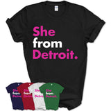 She From Detroit Shirt Michigan State Birthday Gift For Her