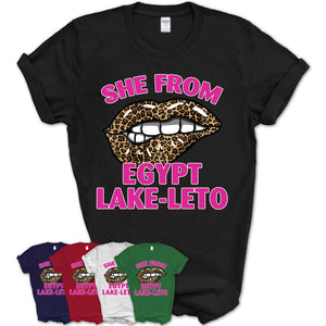 She From Egypt Lake-Leto Florida Gift Cheetah Leopard Sexy Lips Shirt