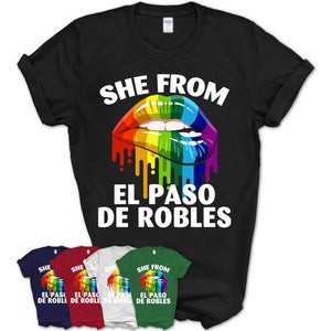 She From El Paso de Robles California T-Shirt LGBT Pride Sexy Lips Gift Shirt