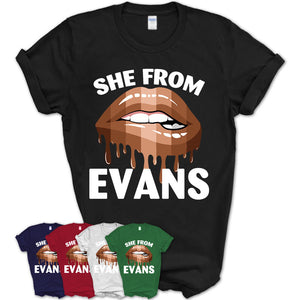 She From Evans Georgia T-Shirt Black Lives Matter Sexy Lips Girl Shirt