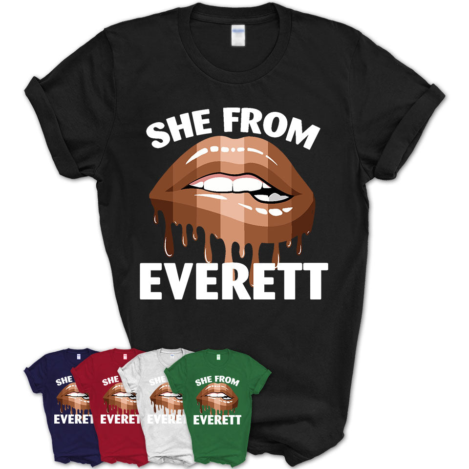 She From Everett Washington T-Shirt Black Lives Matter Sexy Lips Girl Shirt