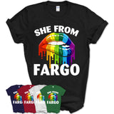 She From Fargo North Dakota T-Shirt LGBT Pride Sexy Lips Gift Shirt