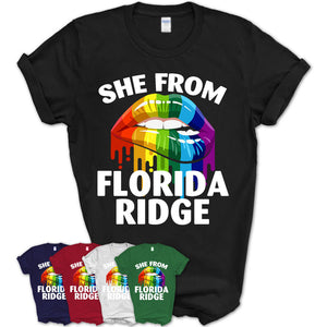 She From Florida Ridge Florida T-Shirt LGBT Pride Sexy Lips Gift Shirt