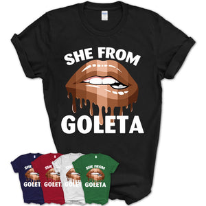 She From Goleta California T-Shirt Black Lives Matter Sexy Lips Girl Shirt