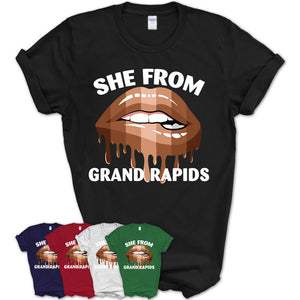 She From Grand Rapids Michigan T-Shirt Black Lives Matter Sexy Lips Girl Shirt