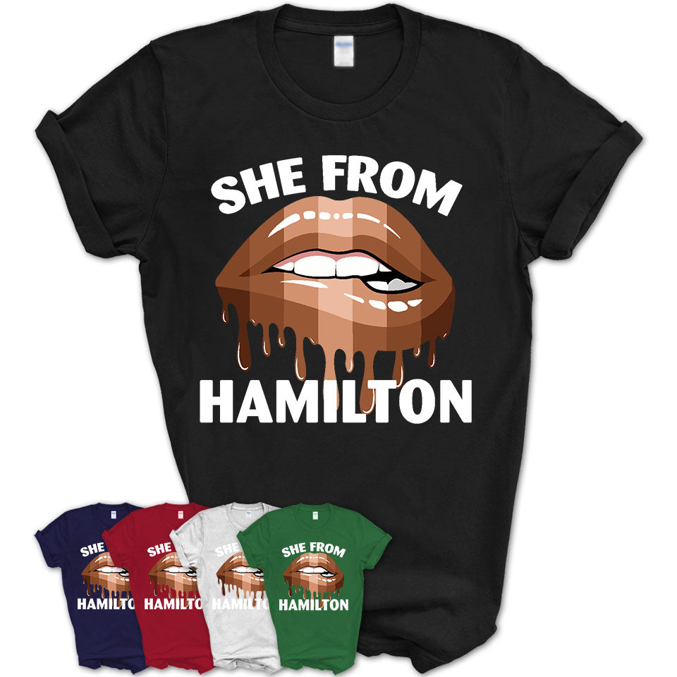 She From Hamilton Ohio T-Shirt Black Lives Matter Sexy Lips Girl Shirt