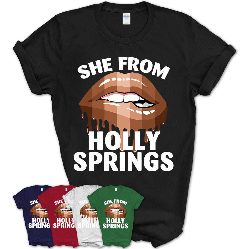She From Holly Springs North Carolina T-Shirt Black Lives Matter Sexy Lips Girl Shirt