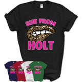 She From Holt Michigan Gift Cheetah Leopard Sexy Lips Shirt