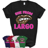 She From Largo Florida Gift Cheetah Leopard Sexy Lips Shirt
