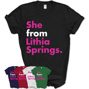 She From Lithia Springs Shirt Georgia State Birthday Gift For Her