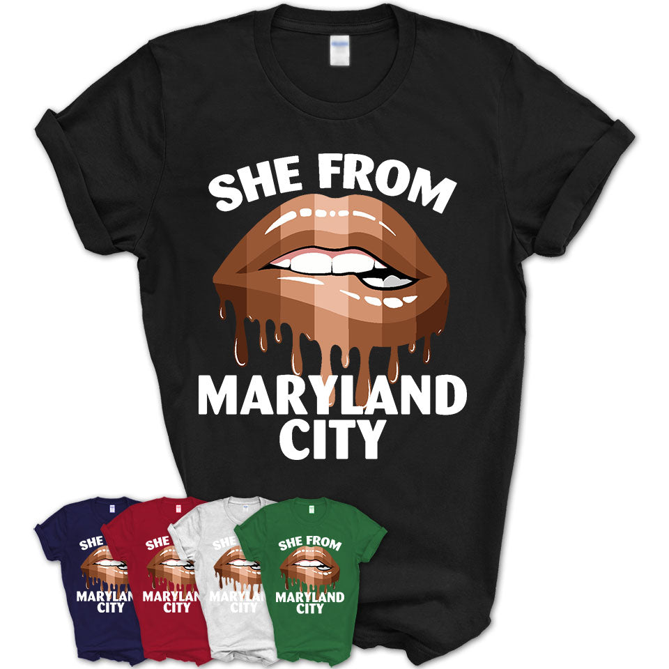 She From Maryland City Maryland T-Shirt Black Lives Matter Sexy Lips Girl Shirt