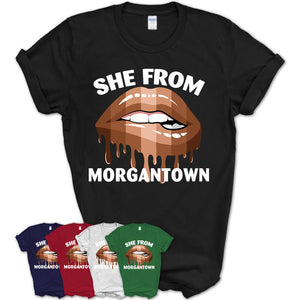 She From Morgantown West Virginia T-Shirt Black Lives Matter Sexy Lips Girl Shirt