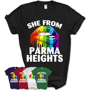 She From Parma Heights Ohio T-Shirt LGBT Pride Sexy Lips Gift Shirt