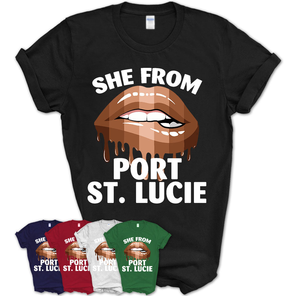 She From Port St. Lucie Florida T-Shirt Black Lives Matter Sexy Lips Girl Shirt