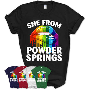 She From Powder Springs Georgia T-Shirt LGBT Pride Sexy Lips Gift Shirt