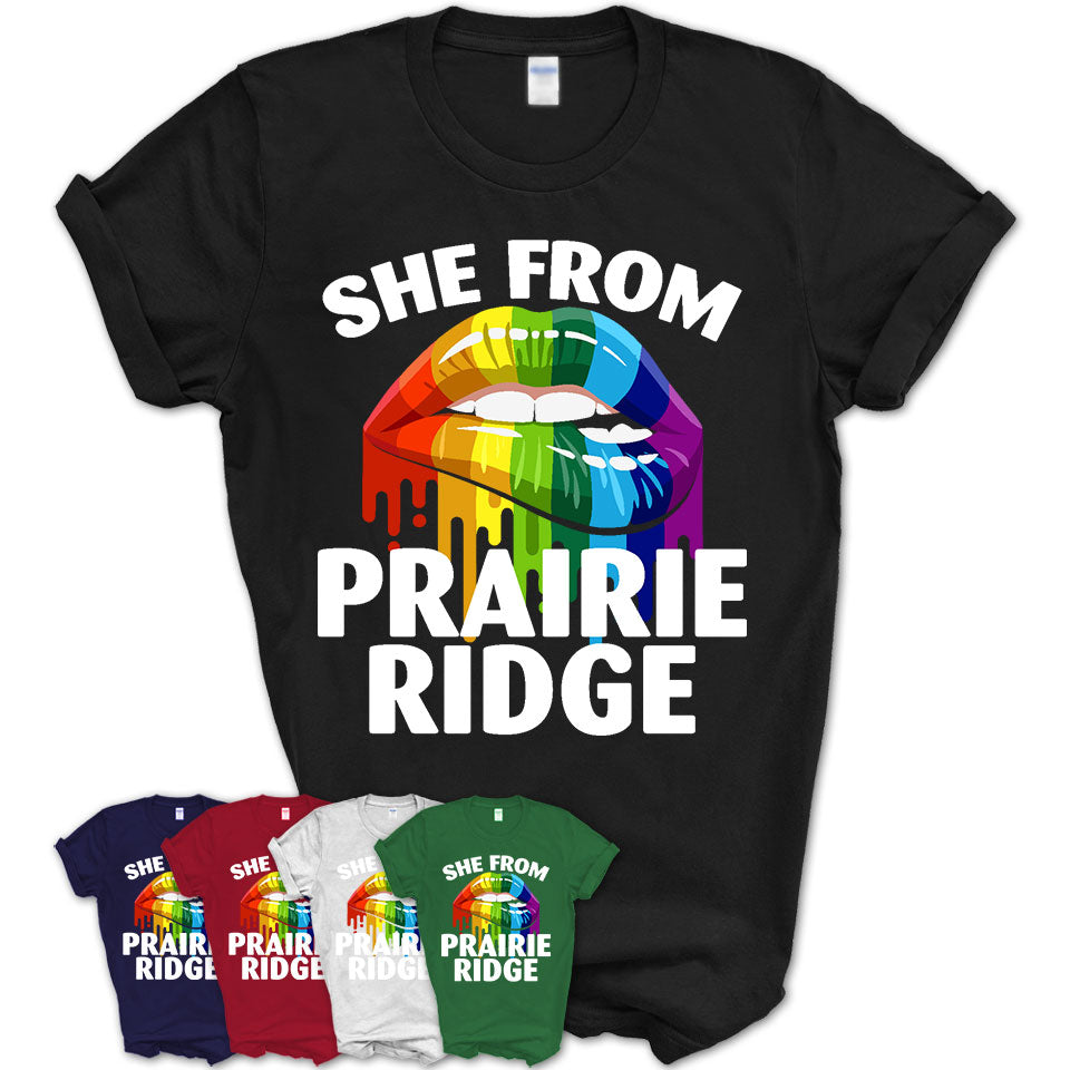 She From Prairie Ridge Washington T-Shirt LGBT Pride Sexy Lips Gift Shirt