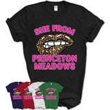 She From Princeton Meadows New Jersey Gift Cheetah Leopard Sexy Lips Shirt