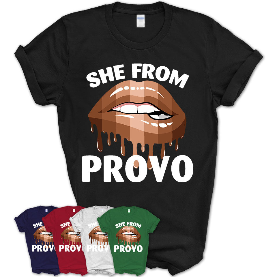 She From Provo Utah T-Shirt Black Lives Matter Sexy Lips Girl Shirt
