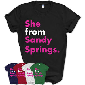 She From Sandy Springs Shirt Georgia State Birthday Gift For Her