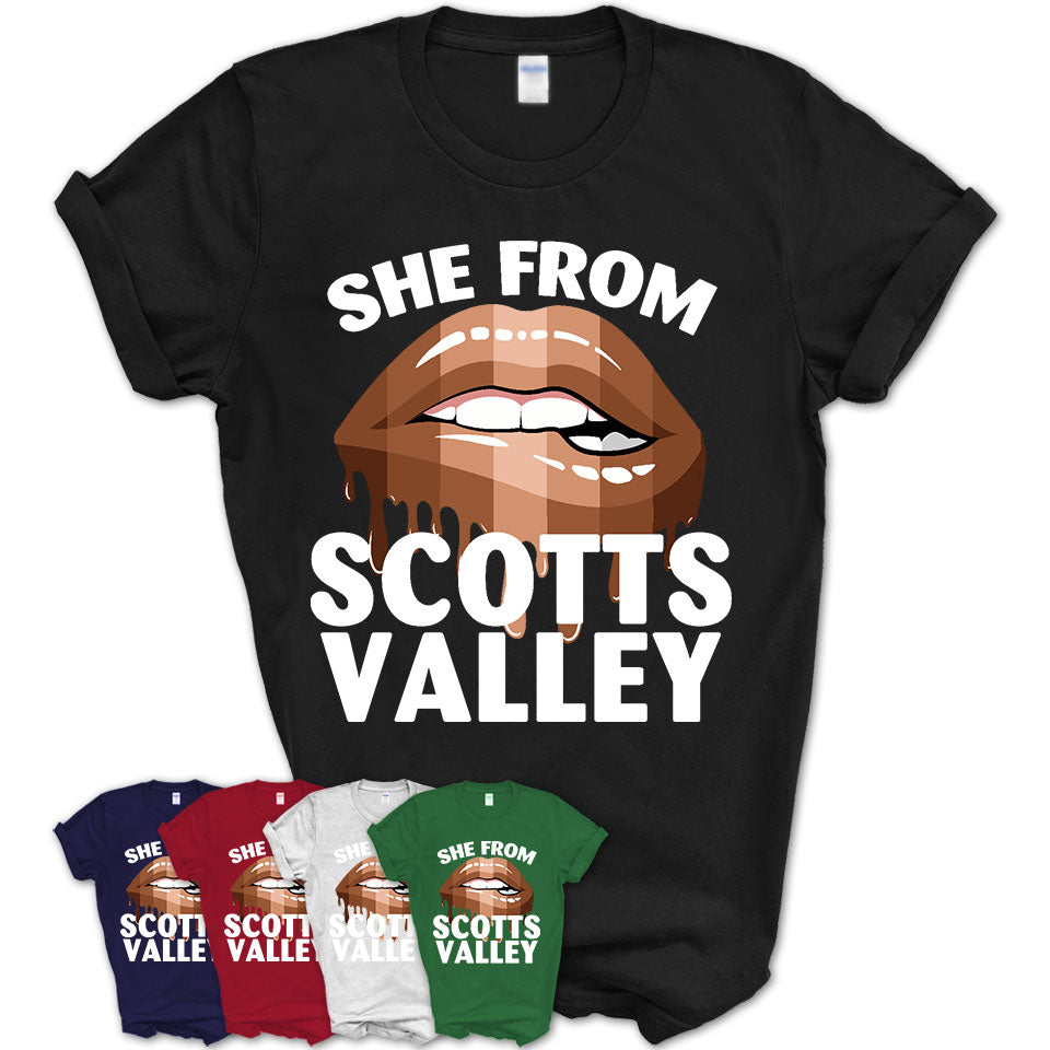 She From Scotts Valley California T-Shirt Black Lives Matter Sexy Lips Girl Shirt