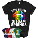 She From Siloam Springs Arkansas T-Shirt LGBT Pride Sexy Lips Gift Shirt