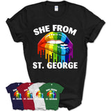 She From St. George Utah T-Shirt LGBT Pride Sexy Lips Gift Shirt